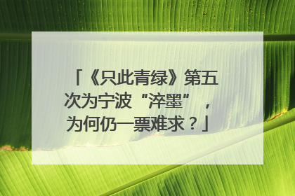 《只此青绿》第五次为宁波“淬墨”，为何仍一票难求？