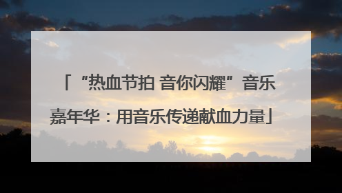 “热血节拍 音你闪耀”音乐嘉年华：用音乐传递献血力量