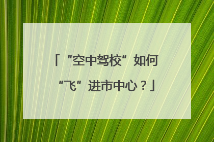 “空中驾校”如何“飞”进市中心？