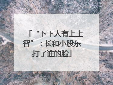 “下下人有上上智”：长和小股东打了谁的脸