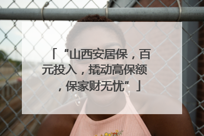 “山西安居保，百元投入，撬动高保额，保家财无忧”