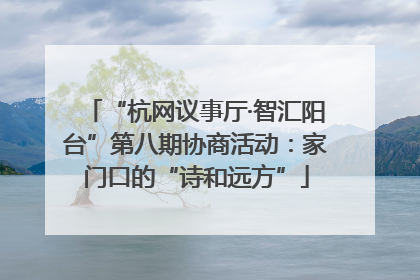 “杭网议事厅·智汇阳台”第八期协商活动：家门口的“诗和远方”
