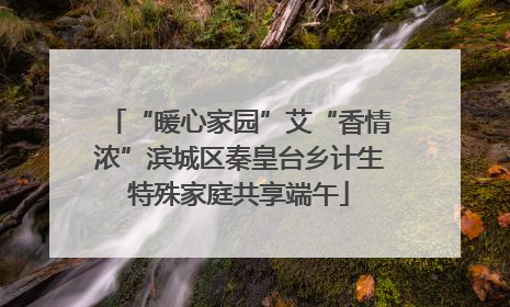 “暖心家园”艾“香情浓”滨城区秦皇台乡计生特殊家庭共享端午