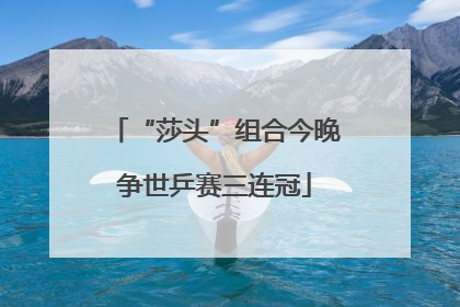 “莎头”组合今晚争世乒赛三连冠