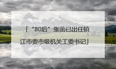 “80后”张蕾已出任镇江市委市级机关工委书记