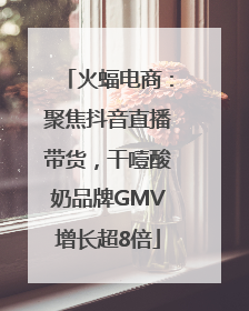 火蝠电商：聚焦抖音直播带货，干噎酸奶品牌GMV增长超8倍