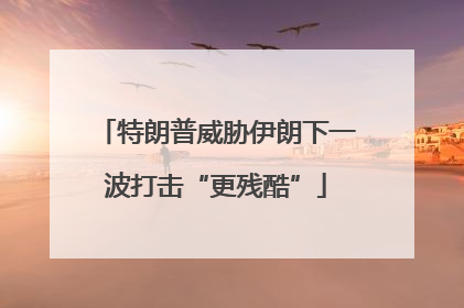 特朗普威胁伊朗下一波打击“更残酷”