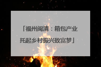 福州闽清：箱包产业托起乡村振兴致富梦