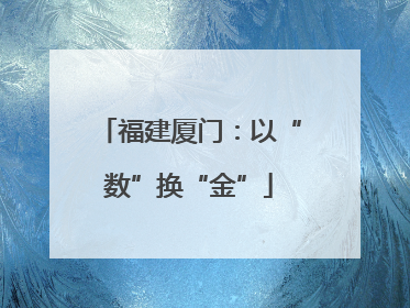 福建厦门：以“数”换“金”