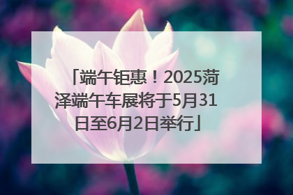 端午钜惠！2025菏泽端午车展将于5月31日至6月2日举行