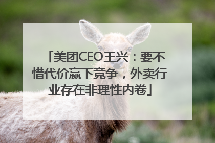 美团CEO王兴：要不惜代价赢下竞争，外卖行业存在非理性内卷