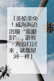 美轮美奂！威海海边出现“蓝眼泪”，游客：海浪打过来，就像星河一样