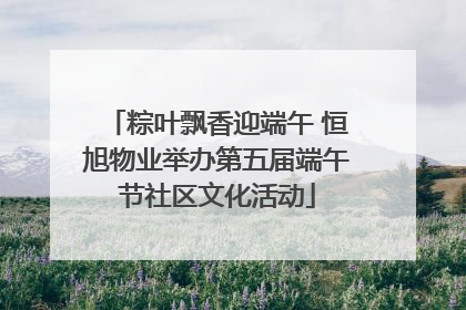 粽叶飘香迎端午 恒旭物业举办第五届端午节社区文化活动