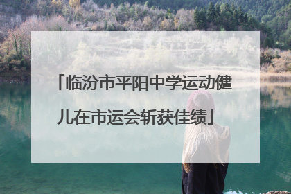 临汾市平阳中学运动健儿在市运会斩获佳绩