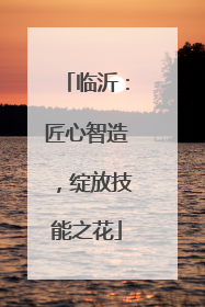 临沂：匠心智造，绽放技能之花