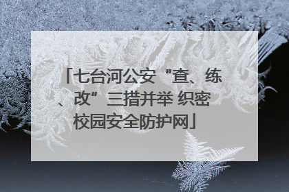 七台河公安“查、练、改”三措并举 织密校园安全防护网