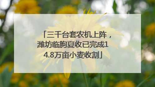 三千台套农机上阵，潍坊临朐夏收已完成14.8万亩小麦收割