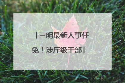 三明最新人事任免！涉厅级干部