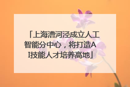 上海漕河泾成立人工智能分中心，将打造AI技能人才培养高地