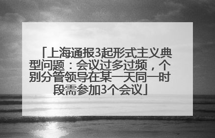上海通报3起形式主义典型问题：会议过多过频，个别分管领导在某一天同一时段需参加3个会议
