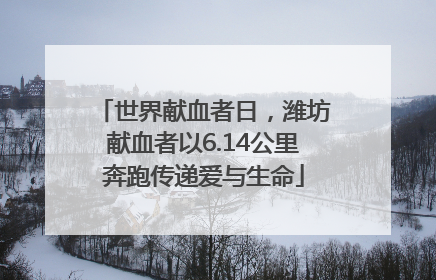 世界献血者日，潍坊献血者以6.14公里奔跑传递爱与生命
