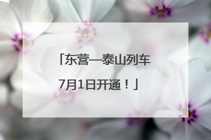 东营—泰山列车7月1日开通！