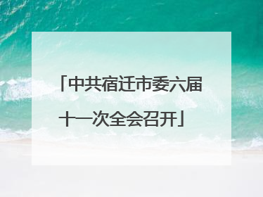 中共宿迁市委六届十一次全会召开