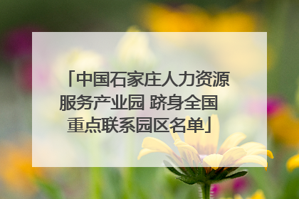 中国石家庄人力资源服务产业园 跻身全国重点联系园区名单
