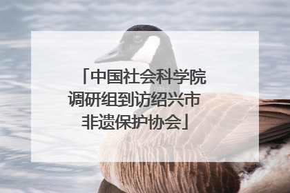 中国社会科学院调研组到访绍兴市非遗保护协会