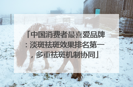 中国消费者最喜爱品牌：淡斑祛斑效果排名第一，多重祛斑机制协同