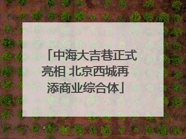 中海大吉巷正式亮相 北京西城再添商业综合体