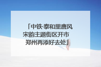 中铁·泰和里唐风宋韵主题街区开市 郑州再添好去处