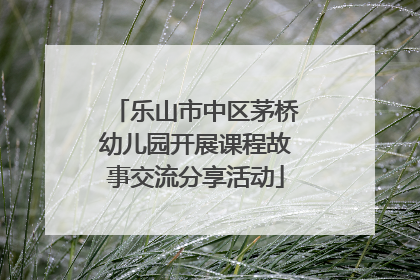 乐山市中区茅桥幼儿园开展课程故事交流分享活动