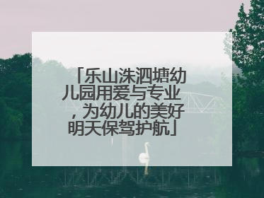 乐山洙泗塘幼儿园用爱与专业，为幼儿的美好明天保驾护航