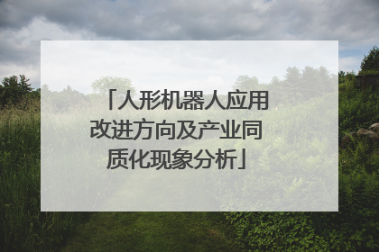 人形机器人应用改进方向及产业同质化现象分析