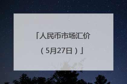 人民币市场汇价（5月27日）