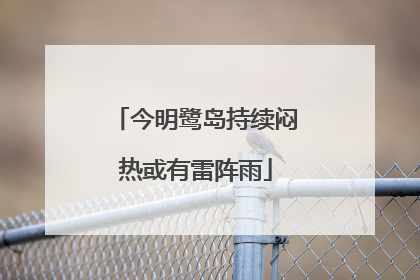 今明鹭岛持续闷热或有雷阵雨