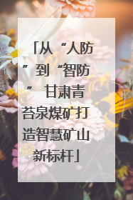 从“人防”到“智防” 甘肃青苔泉煤矿打造智慧矿山新标杆