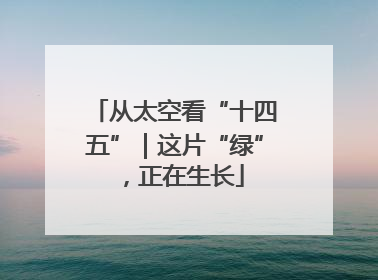 从太空看“十四五”｜这片“绿”，正在生长