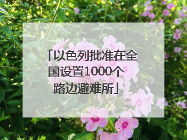 以色列批准在全国设置1000个路边避难所