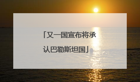 又一国宣布将承认巴勒斯坦国