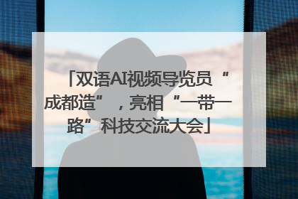 双语AI视频导览员“成都造”，亮相“一带一路”科技交流大会
