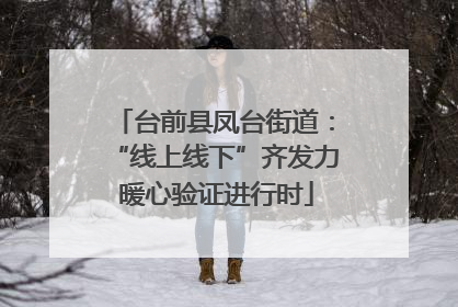 台前县凤台街道：“线上线下”齐发力 暖心验证进行时