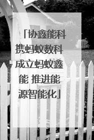 协鑫能科携蚂蚁数科成立蚂蚁鑫能 推进能源智能化