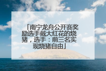 南宁龙舟公开赛奖励选手戴大红花的烧猪，选手：前三名实现烧猪自由