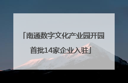 南通数字文化产业园开园 首批14家企业入驻