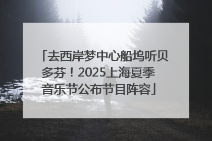 去西岸梦中心船坞听贝多芬！2025上海夏季音乐节公布节目阵容