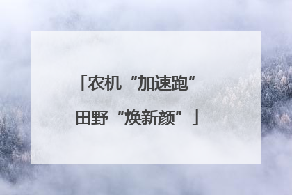 农机“加速跑” 田野“焕新颜”