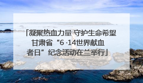 凝聚热血力量 守护生命希望 甘肃省“6 ·14世界献血者日”纪念活动在兰举行