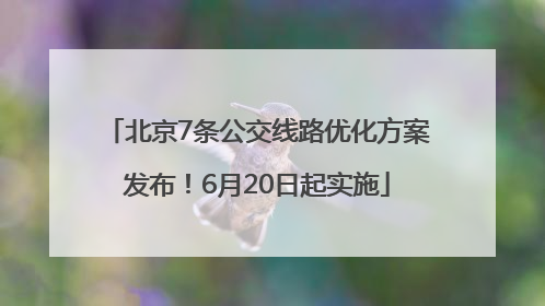 北京7条公交线路优化方案发布！6月20日起实施